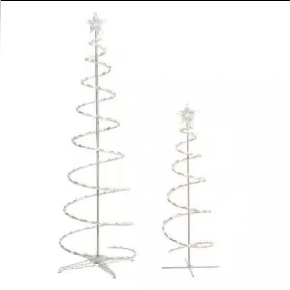 LED Spiral Christmas Trees with Star Toppers